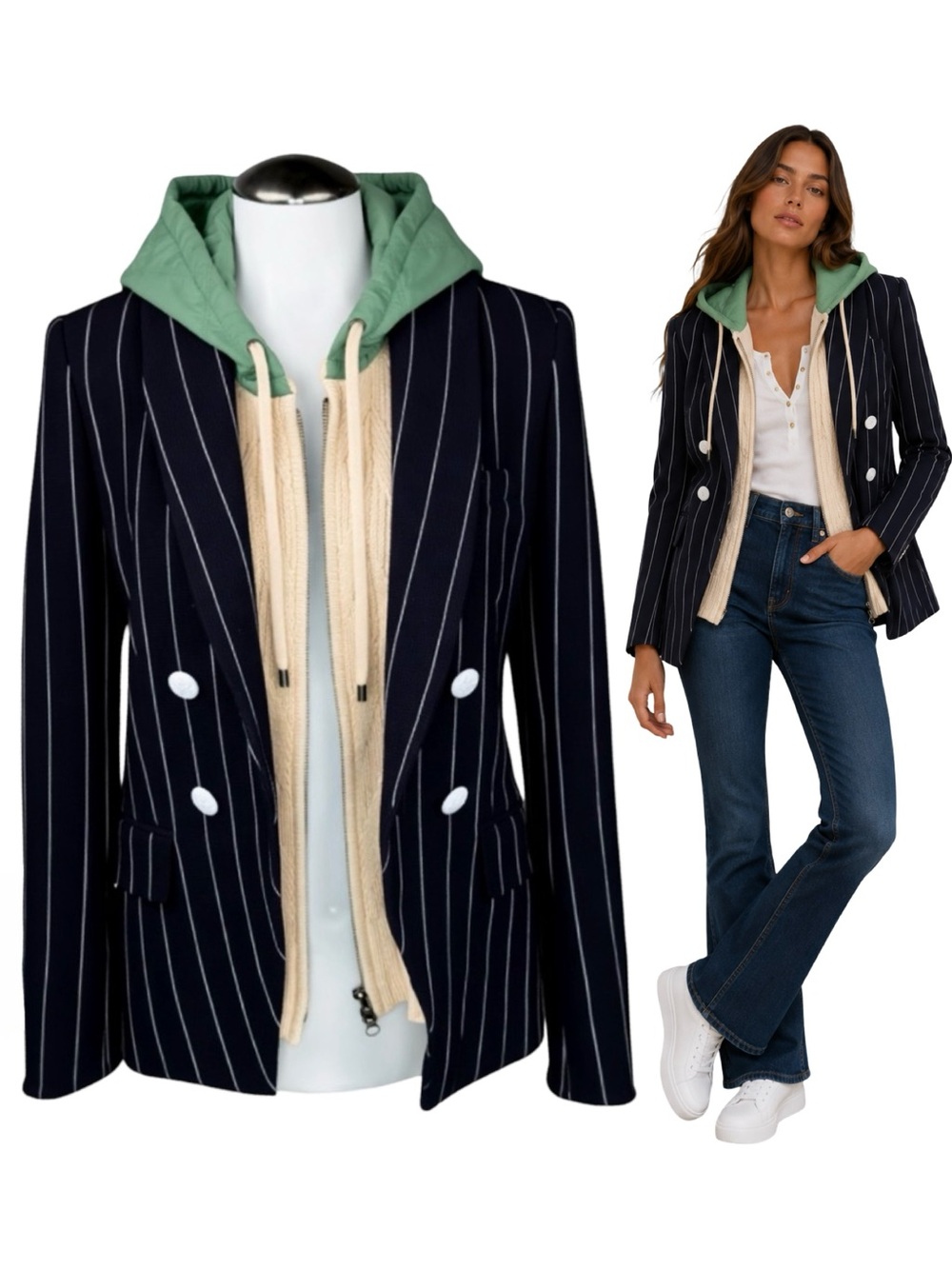 $695 New VERONICA BEARD Daytona Dickey Blazer Jacket Sz 2 Blue